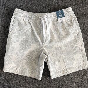 George Men's Gray Leaf Print Hybrid Shorts